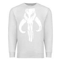 Oatmeal Heather mandorian skull Premium Sweatshirt - artisFamous