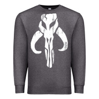 Charcoal Heather mandorian skull Premium Sweatshirt - artisFamous