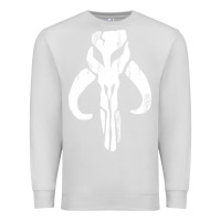 Dove Grey mandorian skull Premium Sweatshirt - artisFamous