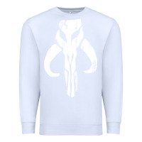 White mandorian skull Premium Sweatshirt - artisFamous