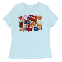 Baby Blue Postal Worker Coffee Cups Ladies Tee - FaDigitalArtStudio