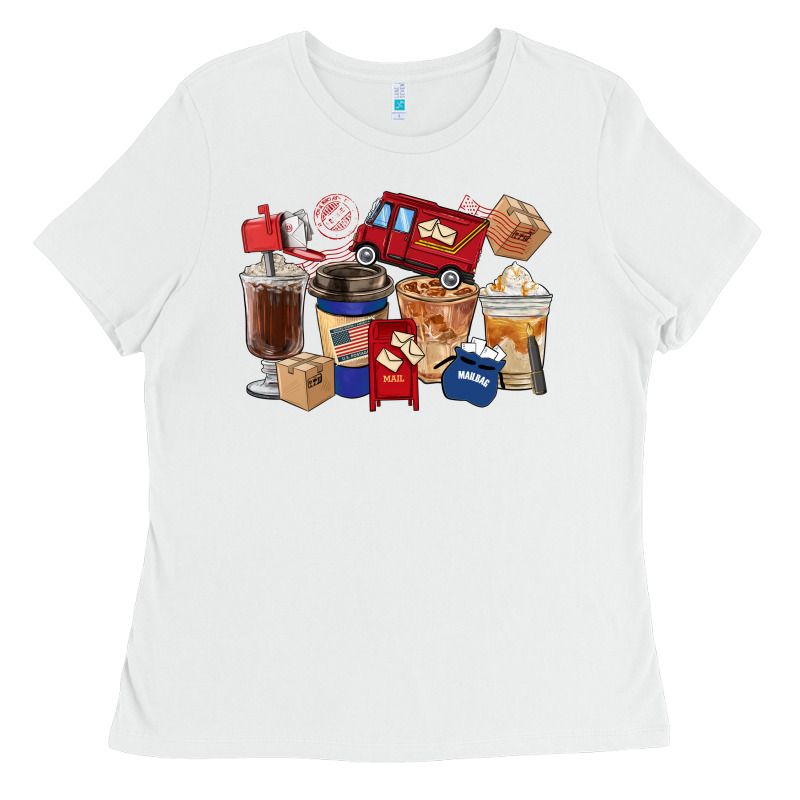 Postal Worker Coffee Cups Ladies Tee by FaDigitalArtStudio | Teevron