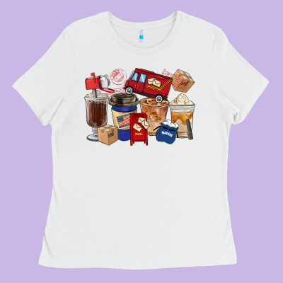 Postal Worker Coffee Cups Ladies Tee Designed By Fadigitalartstudio
