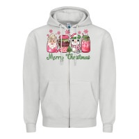 Dove Grey pink  merry christmas coffee Zipper Hoodie - JahusDesignShop