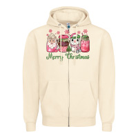 Sandshell pink  merry christmas coffee Zipper Hoodie - JahusDesignShop