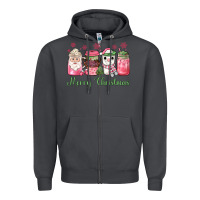 Smoke pink  merry christmas coffee Zipper Hoodie - JahusDesignShop