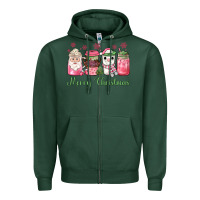 Sports Green pink  merry christmas coffee Zipper Hoodie - JahusDesignShop