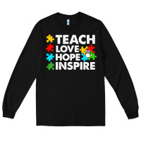 Black Teach Love Hope Inspire Long Sleeve Tee - CowhideDigitalArt