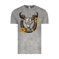 Cloud Rock bull skull with horseshoe Vintage Tee - RanaPortraitStore