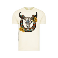 Vintage Arctic bull skull with horseshoe Vintage Tee - RanaPortraitStore