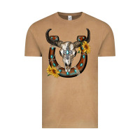 Vintage Camel bull skull with horseshoe Vintage Tee - RanaPortraitStore
