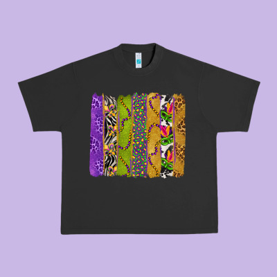 Mardi Gras Brushstrokes Urban Heavy Tee Designed By Bundleandbundleshop
