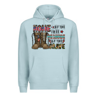 Blue Mist home of the free beacause of the brave Premium Hoodie - CowhideDigitalArt