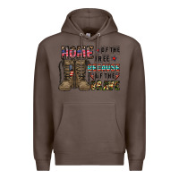 Coffee home of the free beacause of the brave Premium Hoodie - CowhideDigitalArt