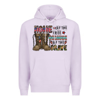 Lilac home of the free beacause of the brave Premium Hoodie - CowhideDigitalArt