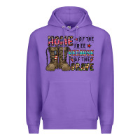 Purple home of the free beacause of the brave Premium Hoodie - CowhideDigitalArt