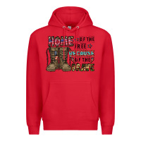 Red home of the free beacause of the brave Premium Hoodie - CowhideDigitalArt