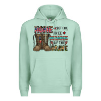 Seafoam home of the free beacause of the brave Premium Hoodie - CowhideDigitalArt