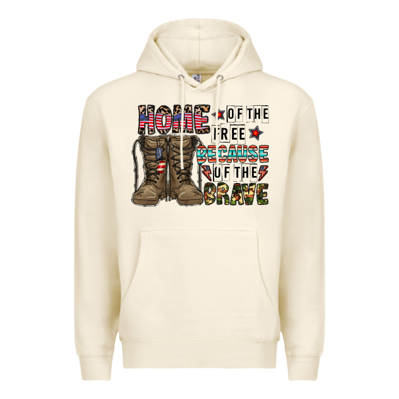 Home Of The Free Beacause Of The Brave Premium Hoodie by CowhideDigitalArt | Teevron