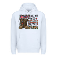 White home of the free beacause of the brave Premium Hoodie - CowhideDigitalArt