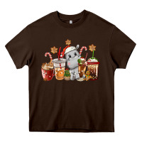 Chocolate Brown hippopotamus coffee cups christmas Heavy Core Tee - CowGirlArtShop