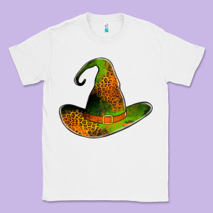 Leopard Witch Hat Classic Tee Designed By Jasminsmagicworld