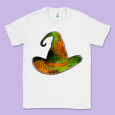 Leopard Witch Hat Classic Tee Designed By Jasminsmagicworld