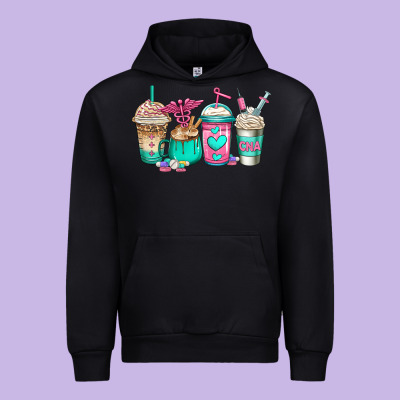 Cna Nurse Coffee Cups Urban Hoodie Designed By Jasminsmagicworld