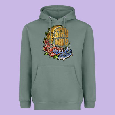Stay Wild Moon Child Heavyweight Hoodie Designed By Jahusdesignshop
