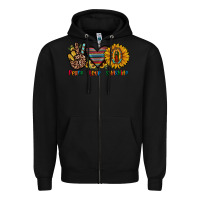 Black peace love sunshine Zipper Hoodie - JahusDesignShop