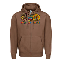 Chestnut peace love sunshine Zipper Hoodie - JahusDesignShop