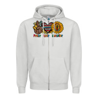 Dove Grey peace love sunshine Zipper Hoodie - JahusDesignShop