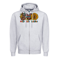 Heather Grey peace love sunshine Zipper Hoodie - JahusDesignShop