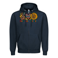 Navy peace love sunshine Zipper Hoodie - JahusDesignShop