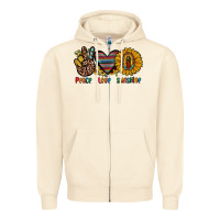 Sandshell peace love sunshine Zipper Hoodie - JahusDesignShop