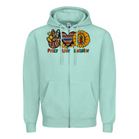 Seafoam peace love sunshine Zipper Hoodie - JahusDesignShop