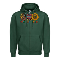 Sports Green peace love sunshine Zipper Hoodie - JahusDesignShop