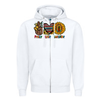 White peace love sunshine Zipper Hoodie - JahusDesignShop