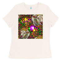 Bone Mardi Gras Cow Leopard Seamless Pattern Ladies Tee - FaDigitalArtStudio