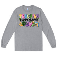 Heather Grey Teaching Lucky Charms Long Sleeve Tee - CowhideDigitalArt