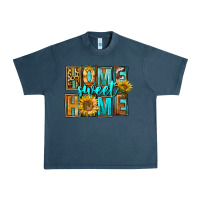 Midnight Navy Western Home Sweet Home Urban Heavy Tee - FaDigitalArtStudio