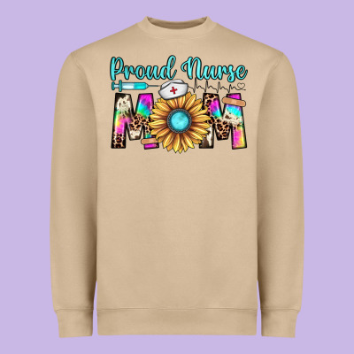 Proud Nurse Mom Heavyweight Sweatshirt Designed By Jahusdesignshop