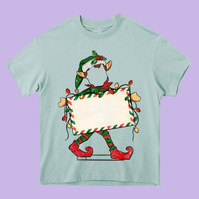 Customize Christmas Elf Heavy Core Tee Designed By Cowgirlartshop