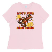 Bubblegum Pink Crawfish who's your craw daddy Ladies Tee - FaDigitalArtStudio