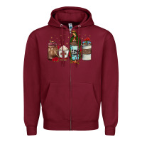 Burgundy our lady of guadalupe coffee Zipper Hoodie - JahusDesignShop