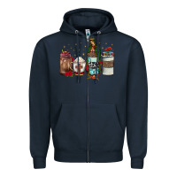 Navy our lady of guadalupe coffee Zipper Hoodie - JahusDesignShop