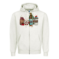 Oatmeal Heather our lady of guadalupe coffee Zipper Hoodie - JahusDesignShop