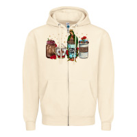 Sandshell our lady of guadalupe coffee Zipper Hoodie - JahusDesignShop