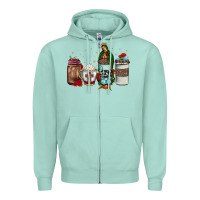Seafoam our lady of guadalupe coffee Zipper Hoodie - JahusDesignShop