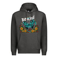Charcoal Heather be kind Premium Hoodie - SublimationCraftShop